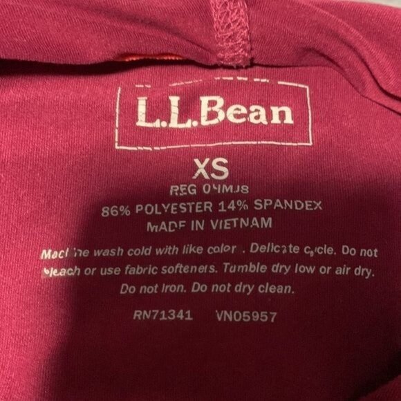 L.L. Bean Woman’s Athletics Shirt XS Emboirderd hoodie Pink Polyester Spandex - Picture 12 of 12